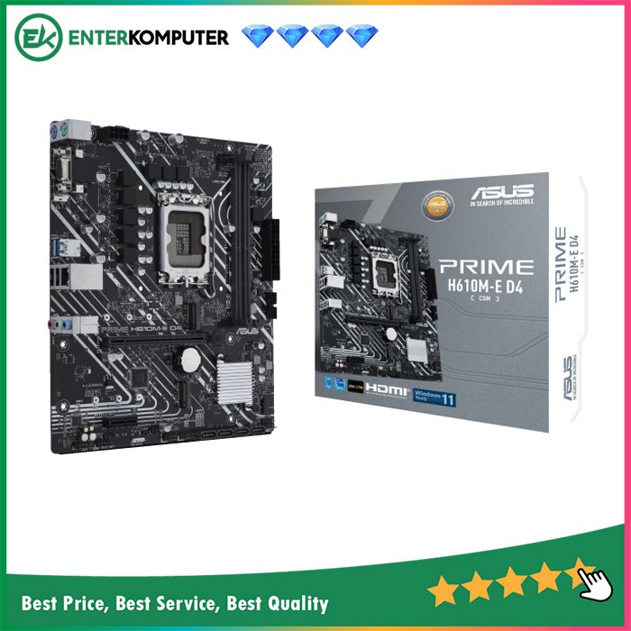 Asus PRIME H610M-E D4-CSM (LGA1700, H610, DDR4, USB3.2, SATA3)