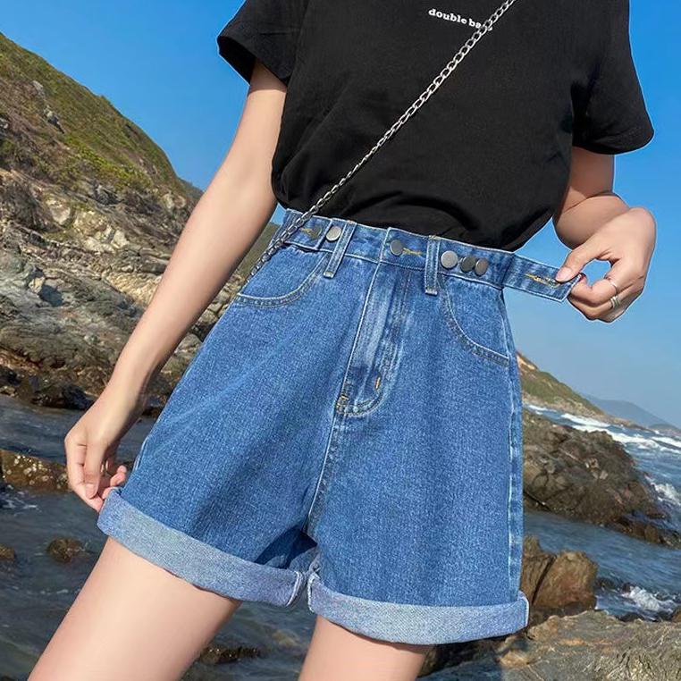 ヰ CEWEK_ID Kulot jeans pendek Celana hotpants jeans korean style celana pendek loose wanita pendek c