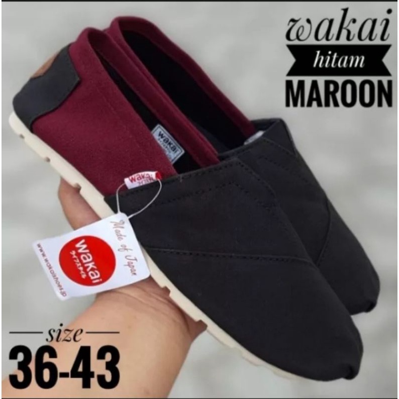 SEPATU WAKAI PRIA SLIP ON /SEPATU CASUAL PRIA WAKAI