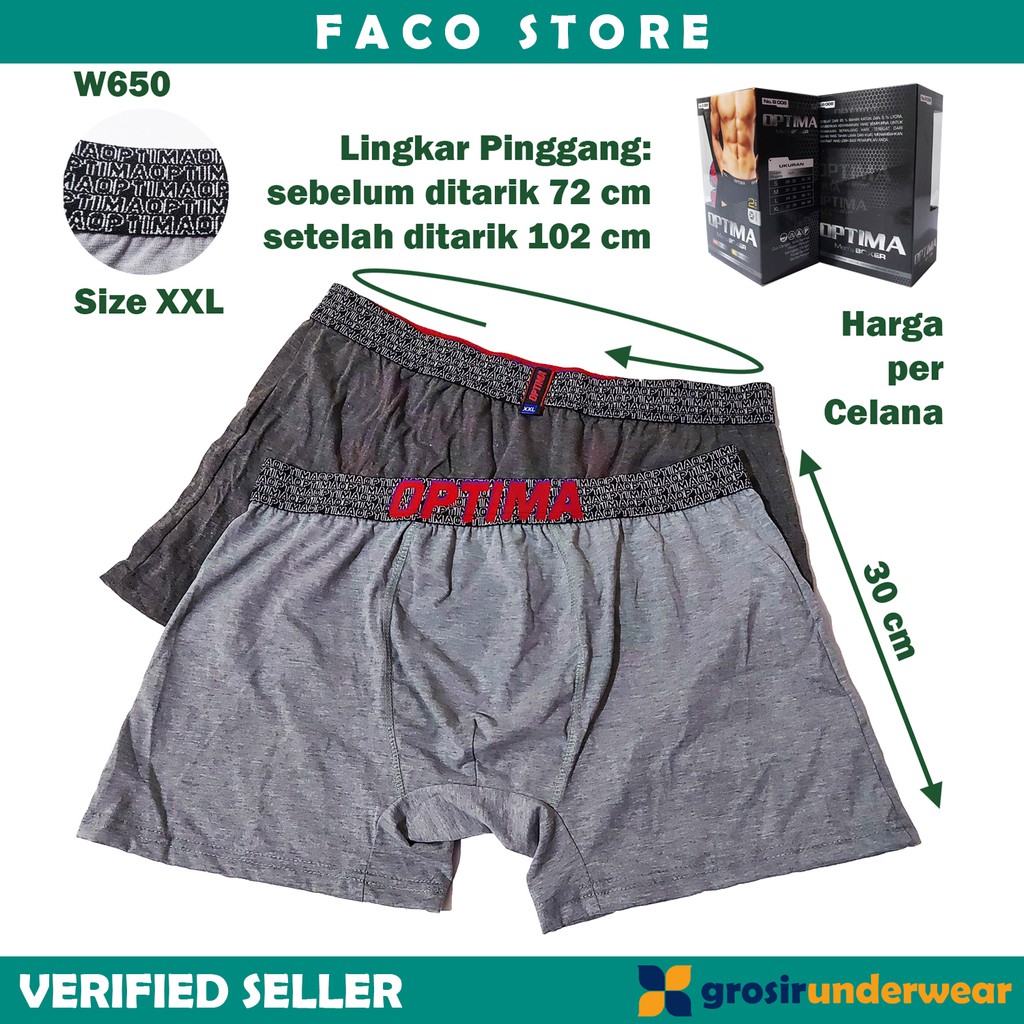 F51 - Boxer Pria - Celana Dalam Laki-Laki CD Cowok Men Underwear Bahan Nyaman - Merk OPTIMA [1 PC]