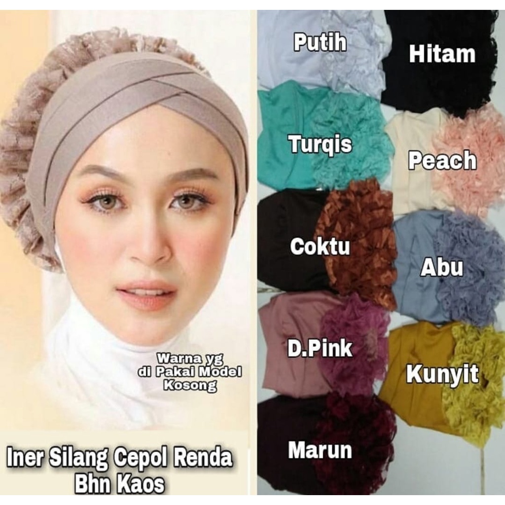 Ciput Turki Premium Double Silang Cepol Renda Dalaman Jilbab ( CIPUT MELATI )