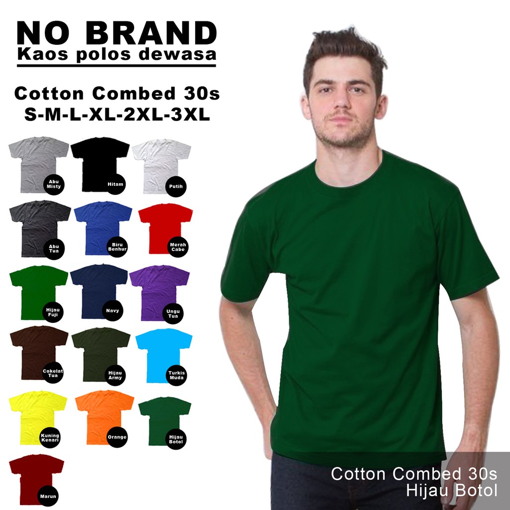 Kaos polos senja pria cotton combed 30s baju lengan pendek ...