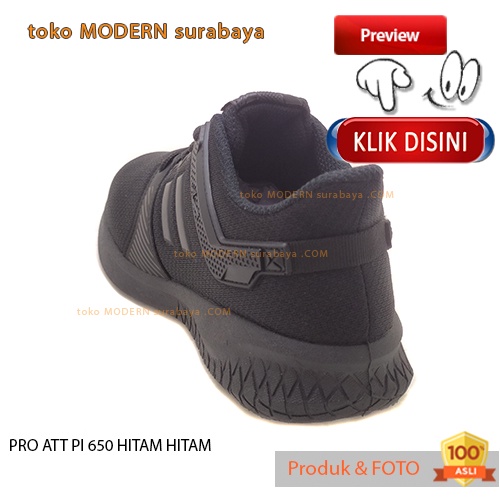 Sepatu pria sepatu casual sneakers tali PRO ATT PI 650 HITAM HITAM