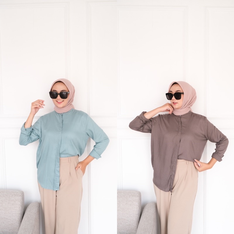 Kemeja Maudy Shirt Kemeja rayon oversize Kemeja wanita