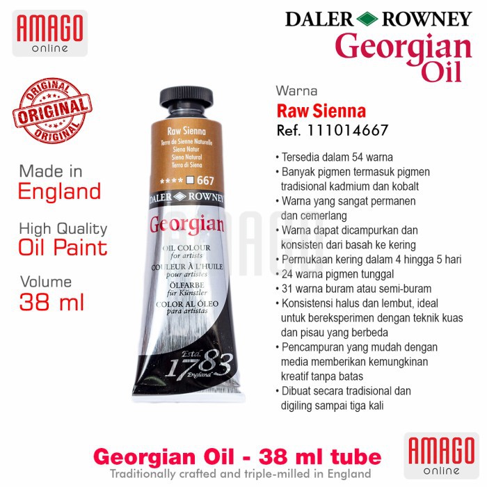 DALER-ROWNEY - GEORGIAN OIL 38 ml - RAW SIENNA - 111014667