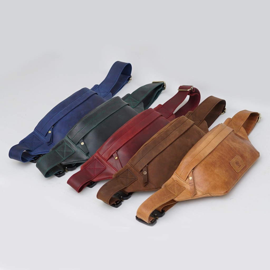 Waistbag Pria Kulit Sapi Asli Pull Up Strong Jayuwan WP1 By Jayuwan