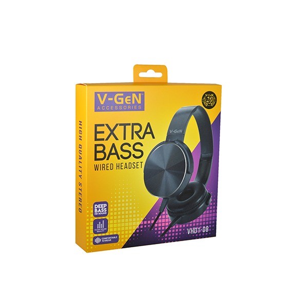 Headset V-GeN VHD1-08 Wired Extra Bass HD Sound Headphone VGEN