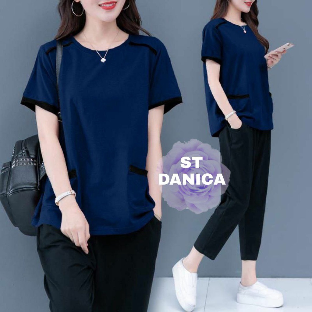 ST DANICA SETELAN FASHION WANITA LENGAN PENDEK / SET TERLARIS TERBARU / SET PESTA BAJU CELANA