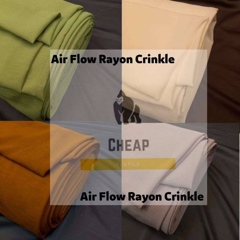 Jual Kain Airflow Crinkle Kain Rayon Airflow Crinkle Kringkel Polos