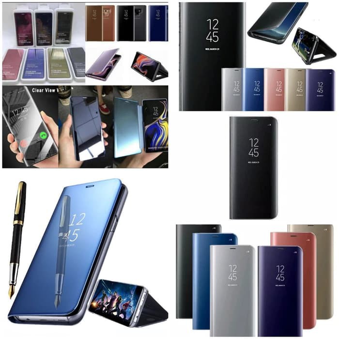 Promo Silicon flip Cover Clear view Standing SAMSUNG Galaxy A51 Kondom