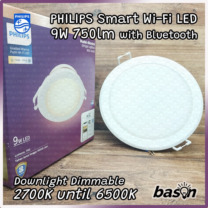 PHILIPS Smart WiFi LED Downlight 9W 4&quot; D105 BLE - Dimmable Wiz Connected