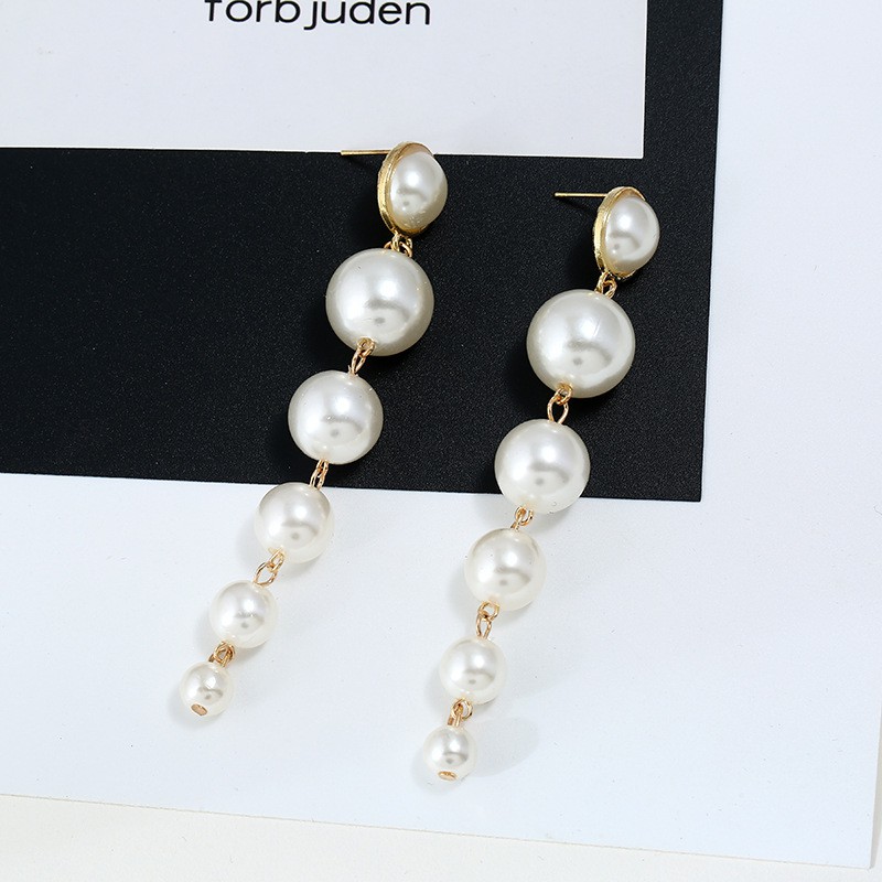 New fashion hanging pearl earrings, long anti-pearl sets, ladies earrings, jewelry wholesale