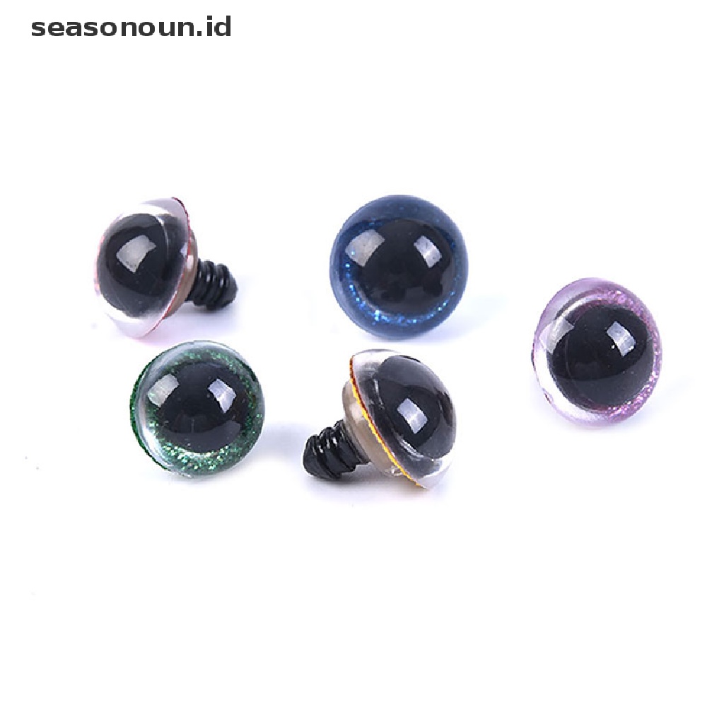 (seasonoun) 10pcs / Set Mainan Mata Boneka 3D 20MM Bahan Plastik Untuk Anak