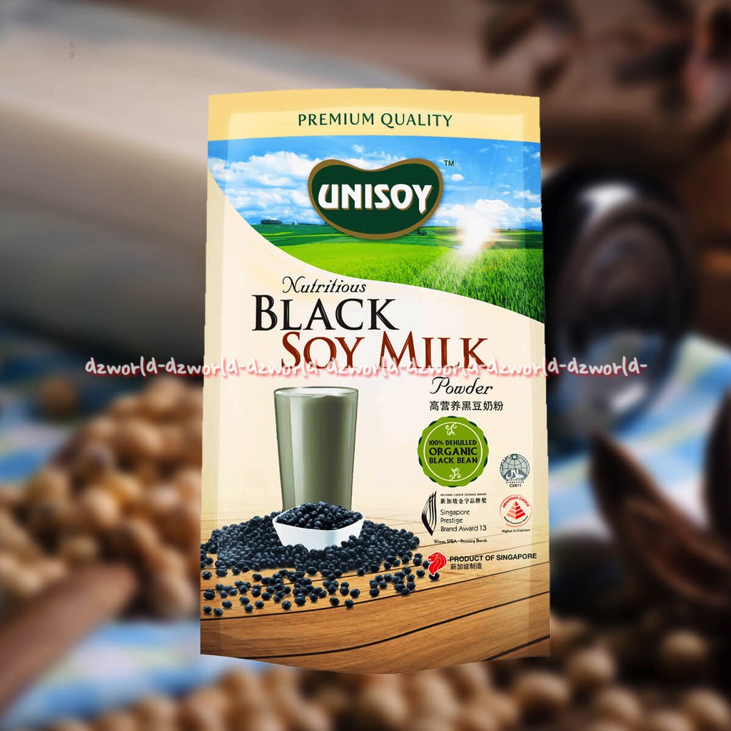 Unisoy Black Soy Milk Powder 8sachet Organic Bean Serbuk Susu Kacang Kedelai Hitam Organik Non GMO Uni Soy