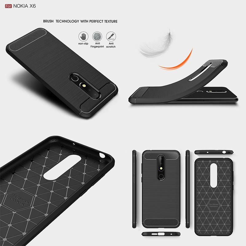 Casing Nokia - Armor Carbon TPU Case Nokia 6.1 Plus - Softcase