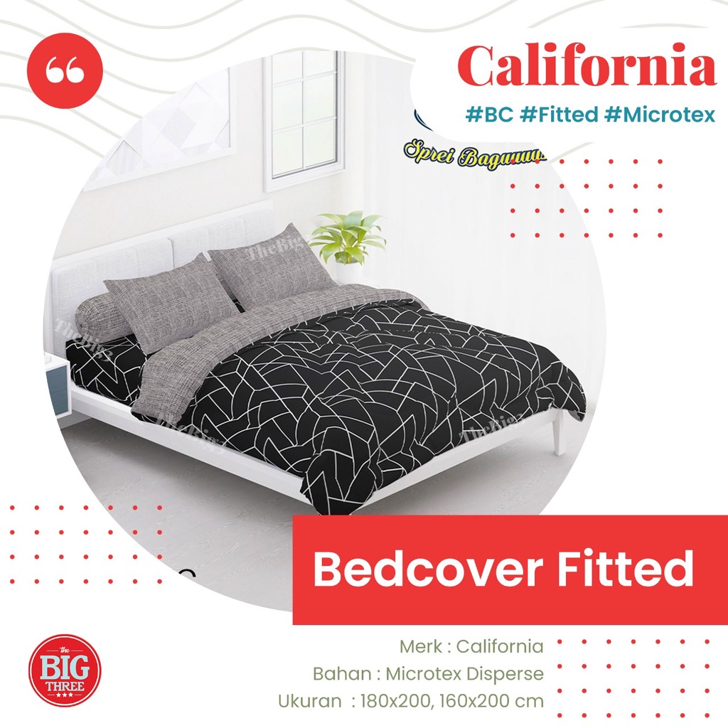 CALIFORNIA Set Bedcover 180x200 / 160x200 motif Alleta Ara Nata Marisa Celyn Calyta Selena Rovano Levin Mada Madras Orly Verena King Size 180 BC FLAT