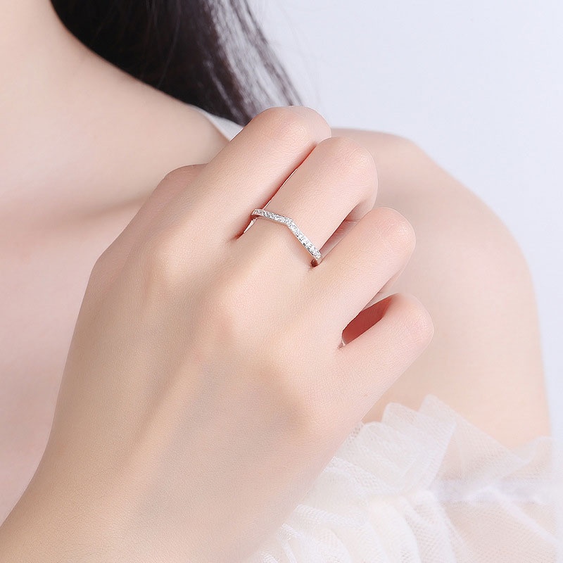 1 Pc Cincin Berlian Kristal Fashion Sederhana Dapat Disesuaikan Perhiasan Wanita