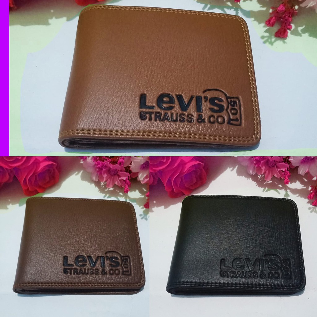 dompet cowok trendi keren 2021 sintetis Levis straus polos pendek fashionable