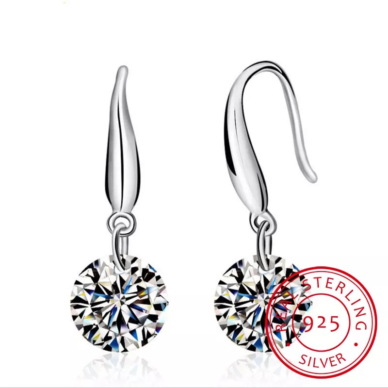 Anting permata Sterling pesta party kondangan wedding import korea murah Shiny