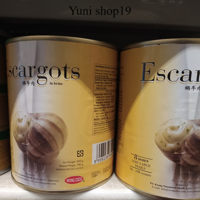 

wong coco escargots - daging bekicot kaleng 850gr