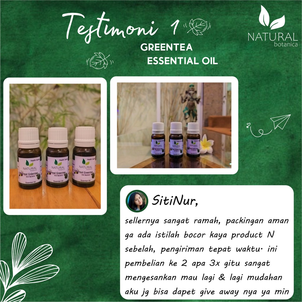 Natural Botanica Greentea Essential Oil Pure Minyak Esensial Aroma Terapi Diffuser Humidifier