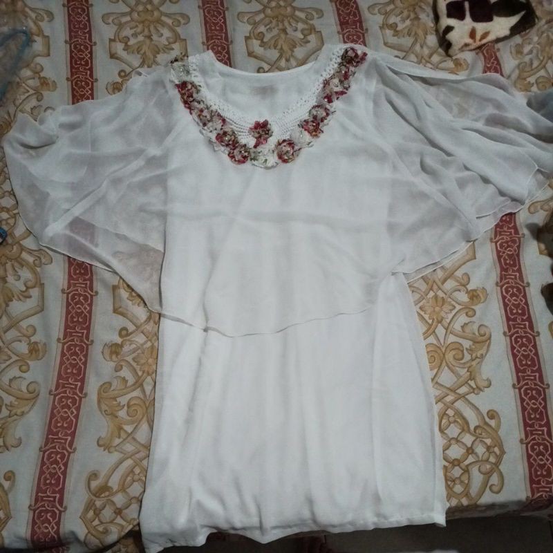 dress putih / dress korea