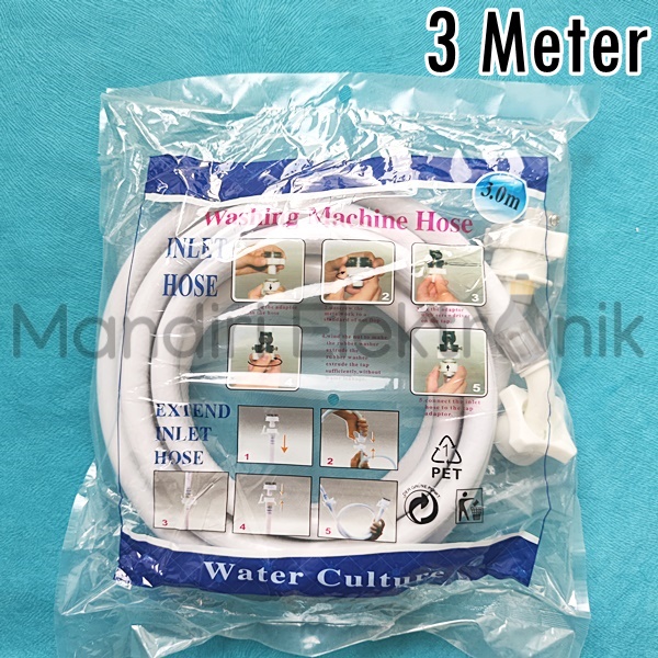 Selang Inlet Mesin Cuci 3 meter 3m Universal - selang inlet air masuk mesin cuci Top Loading 1 tabung 2 tabung