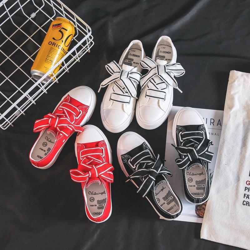  Bayar Di Tempat Sepatu  Sneakers  Flat Lace  Up  Bahan Kanvas 