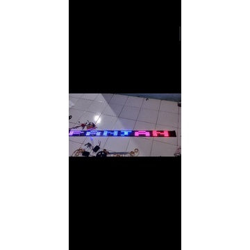 Lampu variasi kaca depan strobo running text 5baris led rapat hitam