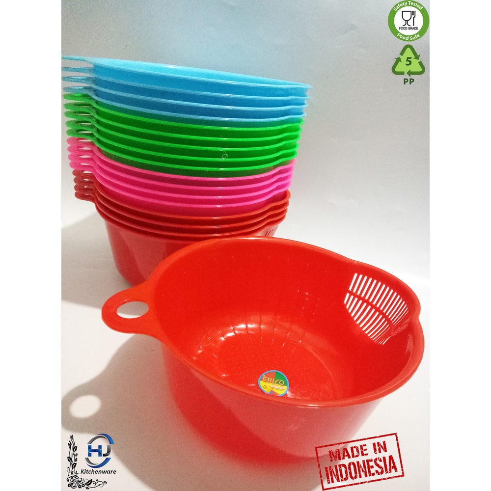 Baskom Cuci Beras Besar 23 CM / Mobilio 1323 / 1 Liter / Plastik / Buah / Sayur / 9 Inchi / Murah