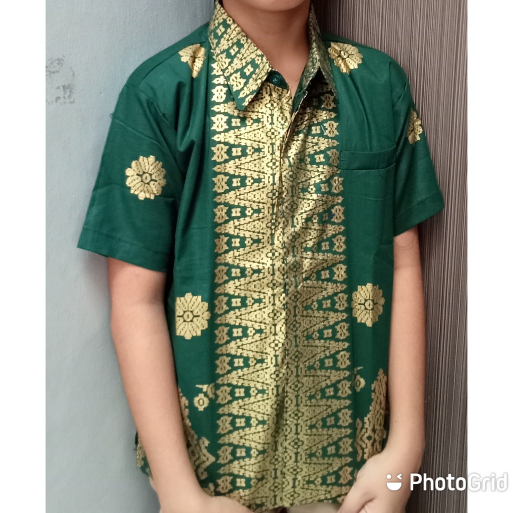 KEMEJA ANAK  MOTIF ASHANTY SONGKET NIA HIJAU HITAM MARUN NAVY ADELIA/COUPLE SONGKET RUMAH KEBAYA BANDUNG RUMAH SONGKET BANDUNG