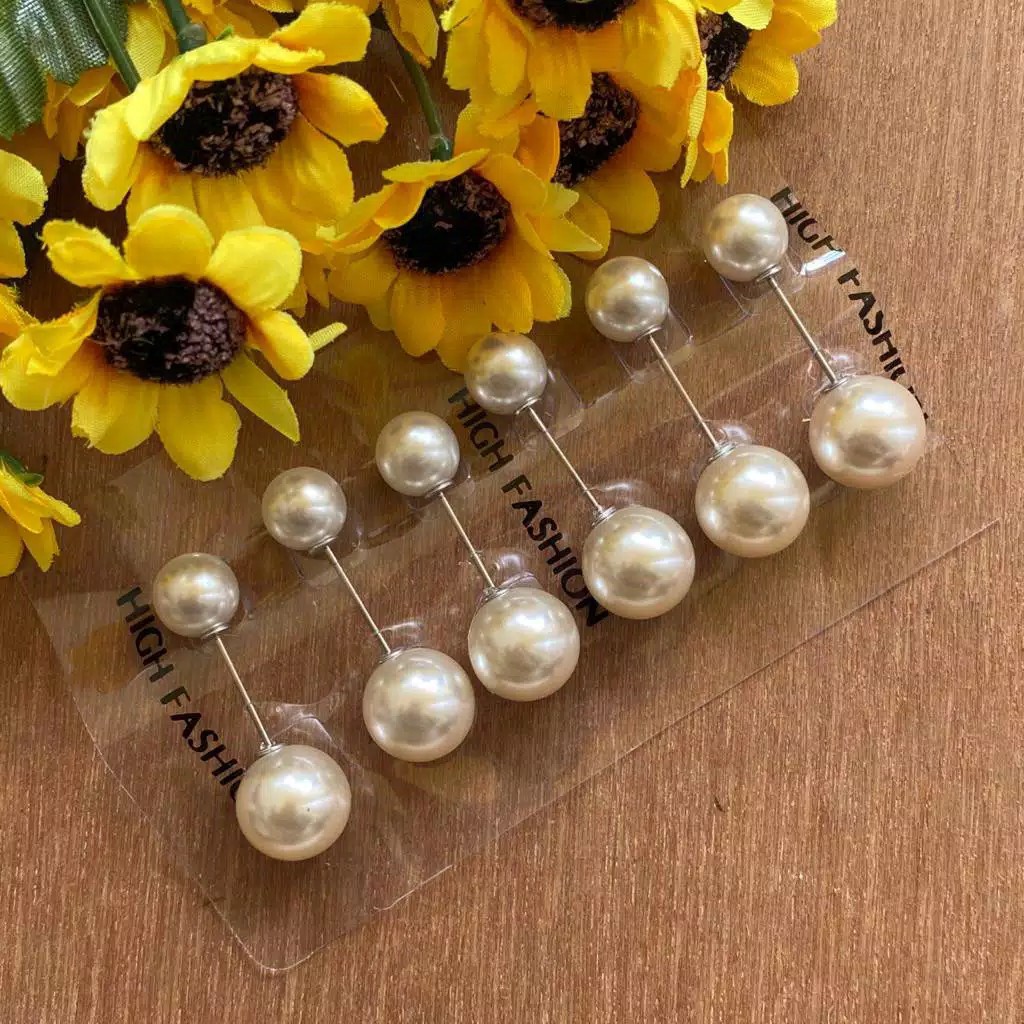 Tuspin hijab Pearl White Chrome Aksesoris muslim terbaru murah-2