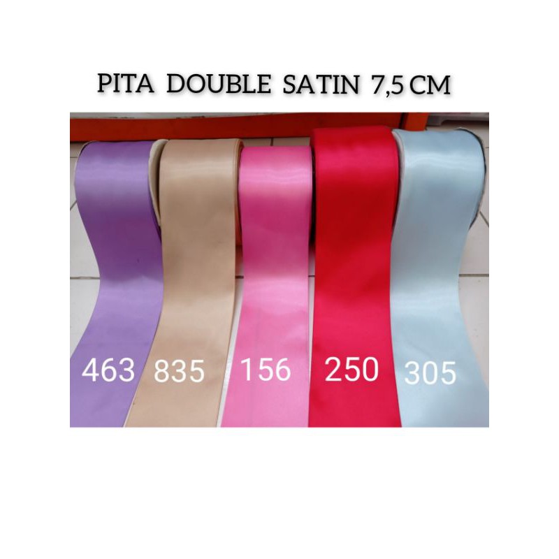 1 METER  - PITA SATIN LEBAR 5cm &amp; 7,5 cm | PITA  DOUBLE SATIN LEBAR | PREMIUM