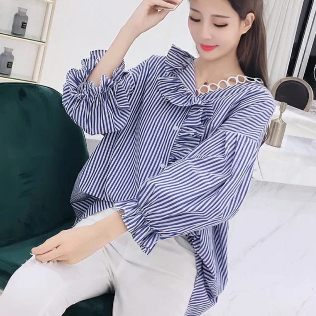 NGJ 3M 9321 LEWINA OVERSIZED TOP BLOUSE FASHION SALE MURAH TERJANGKAU TERLARIS THREE M TM IMPORT