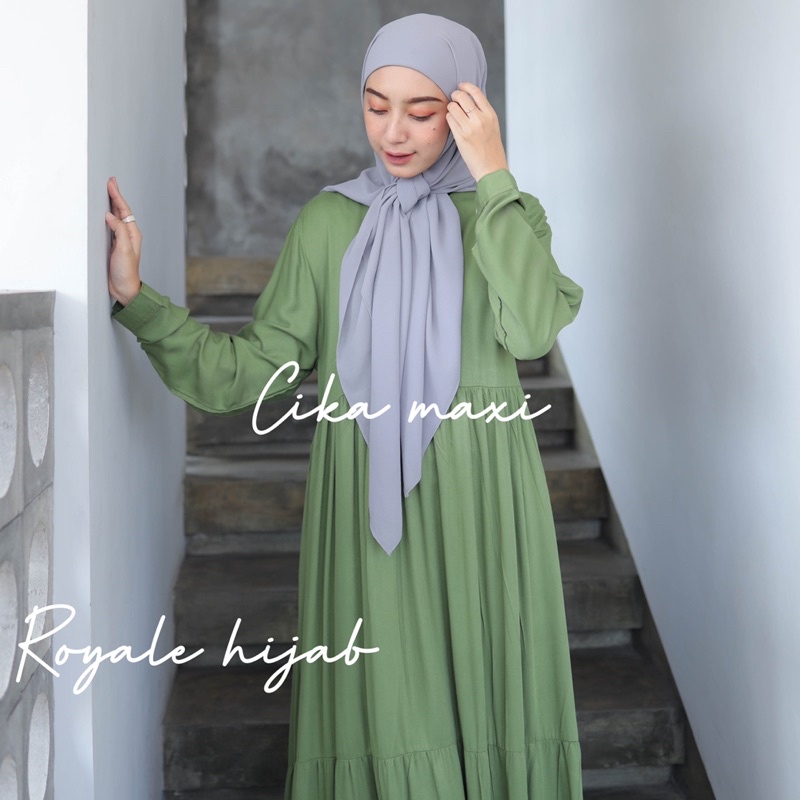 Royale - Chika gamis katun rayon twill premium model susun