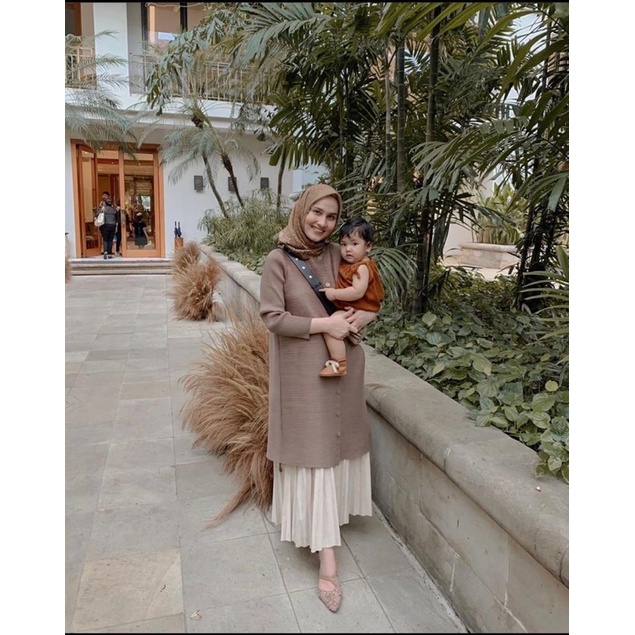 Plisket Tunic Bangkok Bigsize/ Baju Atasan Wanita Importt Premium Pleated Pleats