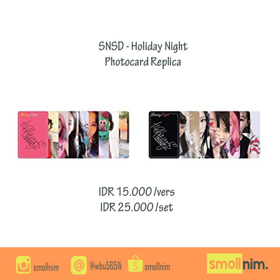 [Photocard Replica] SNSD Holiday Night