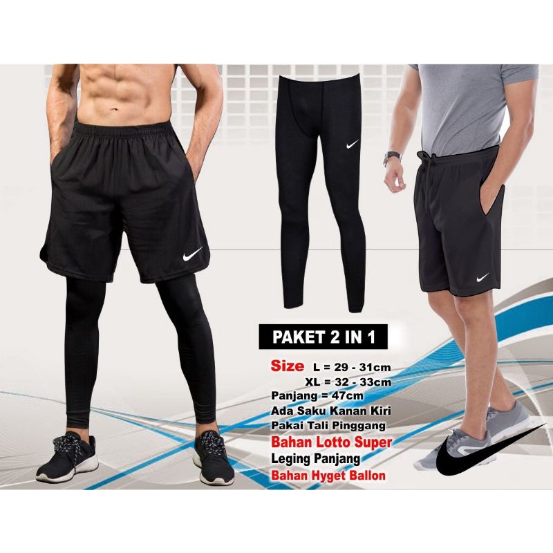 Paket celana pendek sepakbola futsal training olahraga running legging mancing pelindung panas