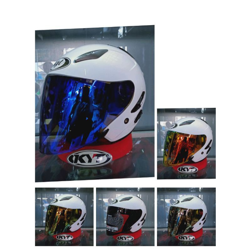 kyt galaxy slide warna putih paket ganteng doble visor original(BISA COD)