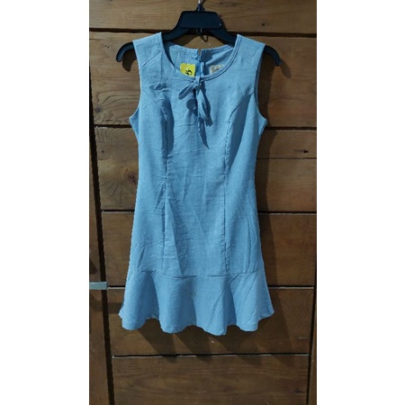 dress wanita biru