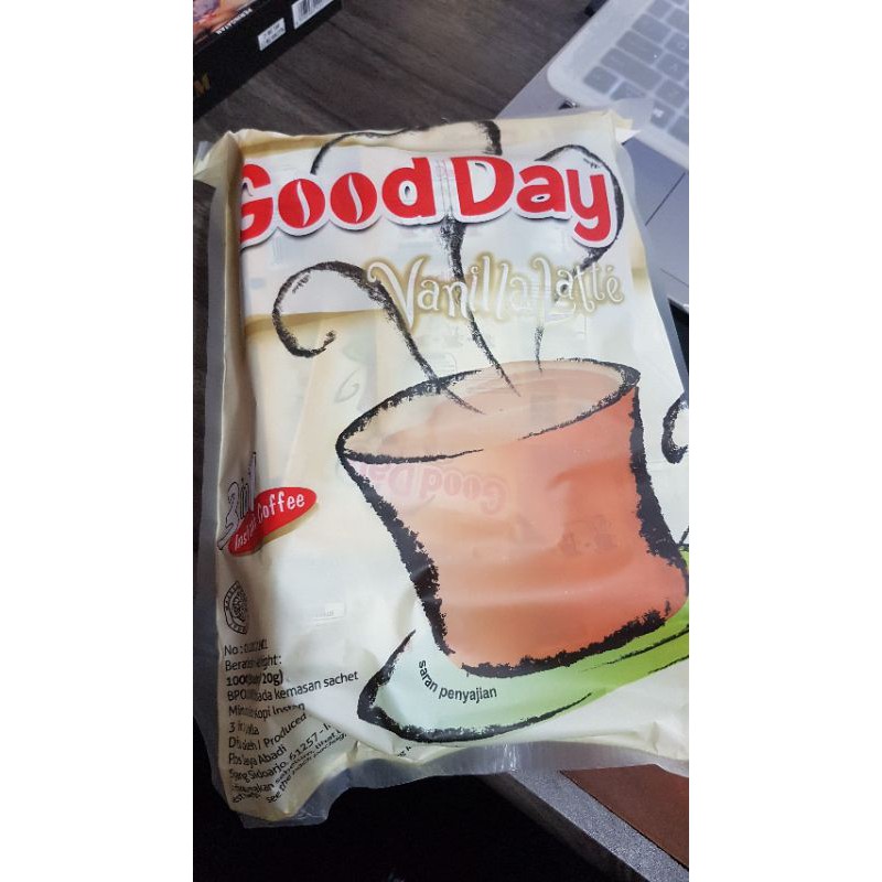 

kopi good day vanilla latte per bag