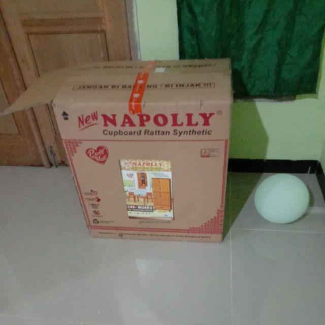 Lemari Plastik Rotan 4 Pintu 1laci Napolly