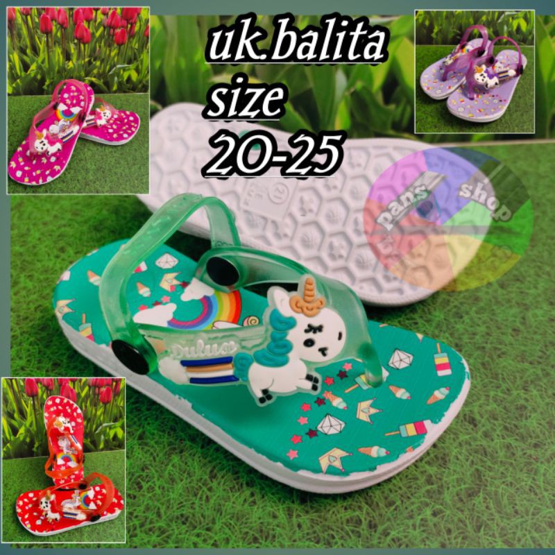 Sandal Japit tali balita UNICORN(pelangi)