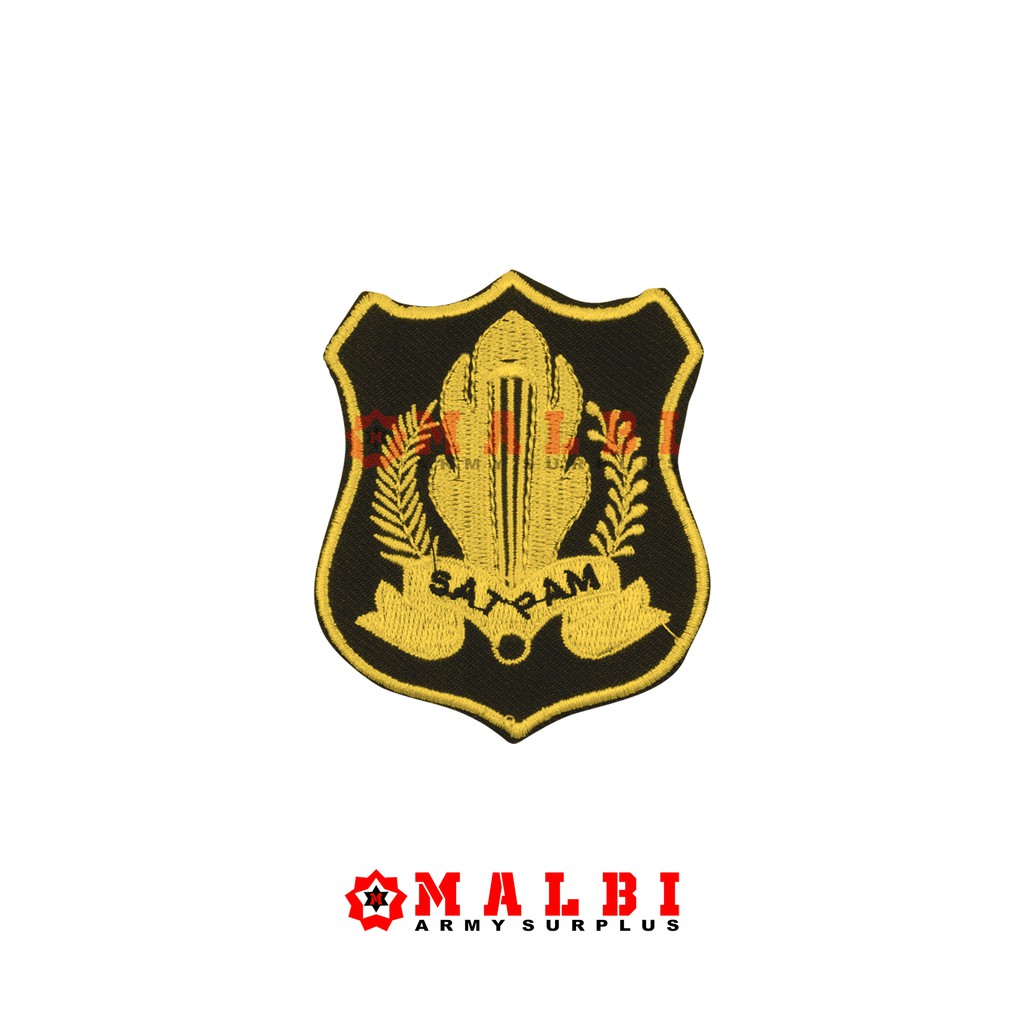Emblem Pet Topi SATPAM Security Bordir Kuning