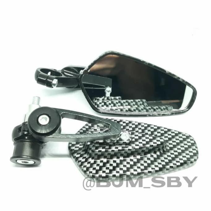 Spion Jalu Lipat Bar End Trioval Oval Carbon Karbon Cnc Universal Segera Dapatkan