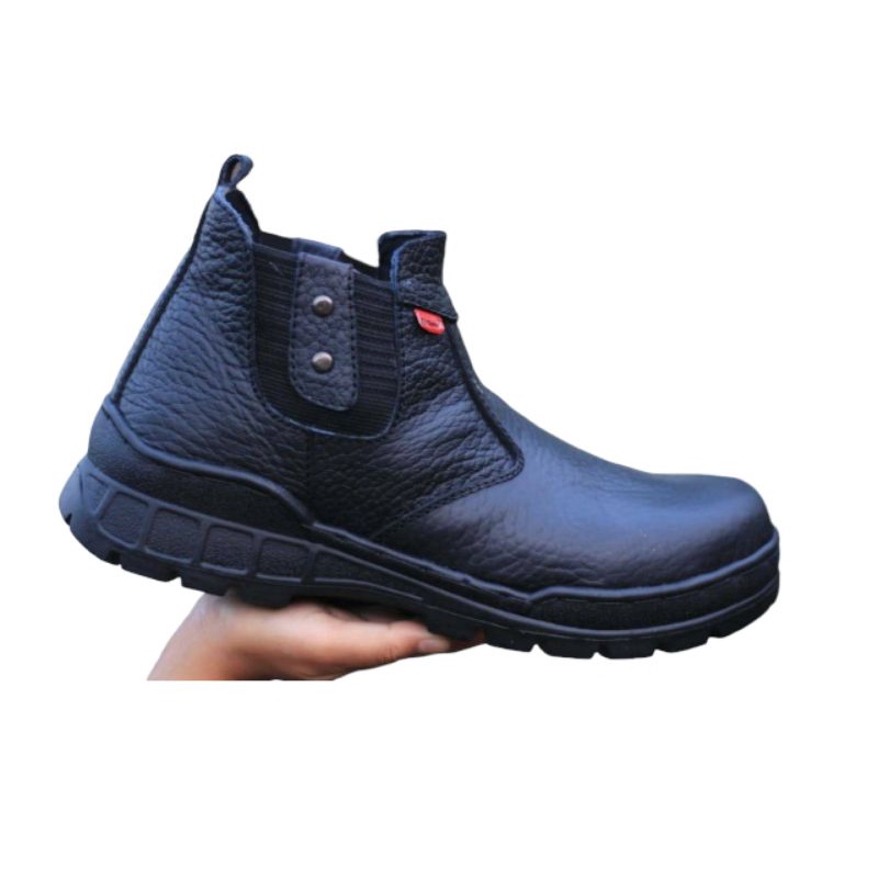 sepatu safety tinggi pria kulit hak 1cm original brand handmade
