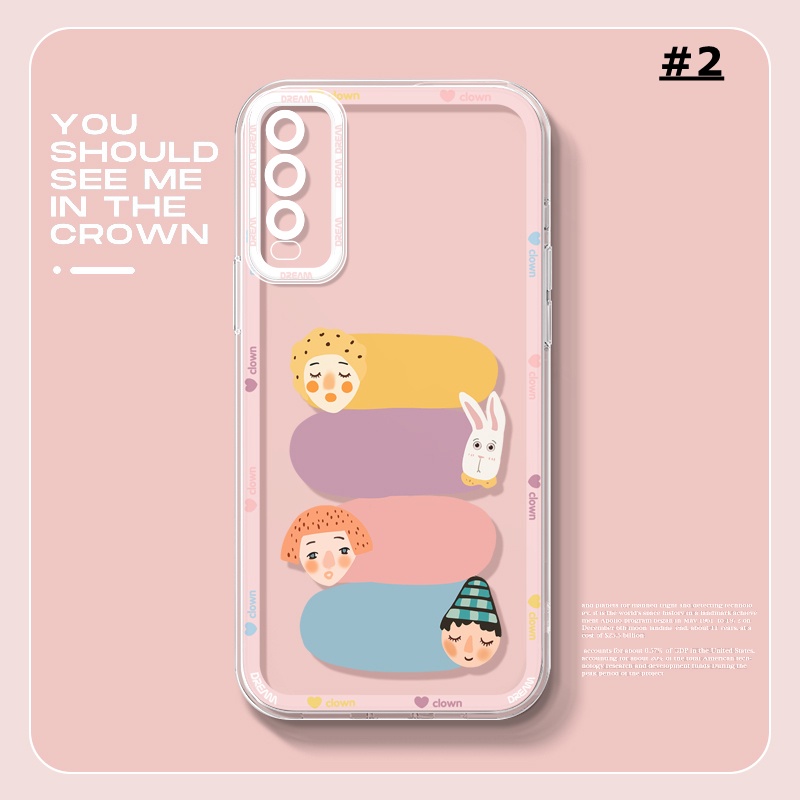 Soft Case TPU Transparan Motif Kartun Untuk VIVO Y12s Y20s Y20i Y33S Y15S Y15A Y21T Y21S Y11 Y12 Y15 Y17 Y91C Y19 Y30 Y85 Y51 V23