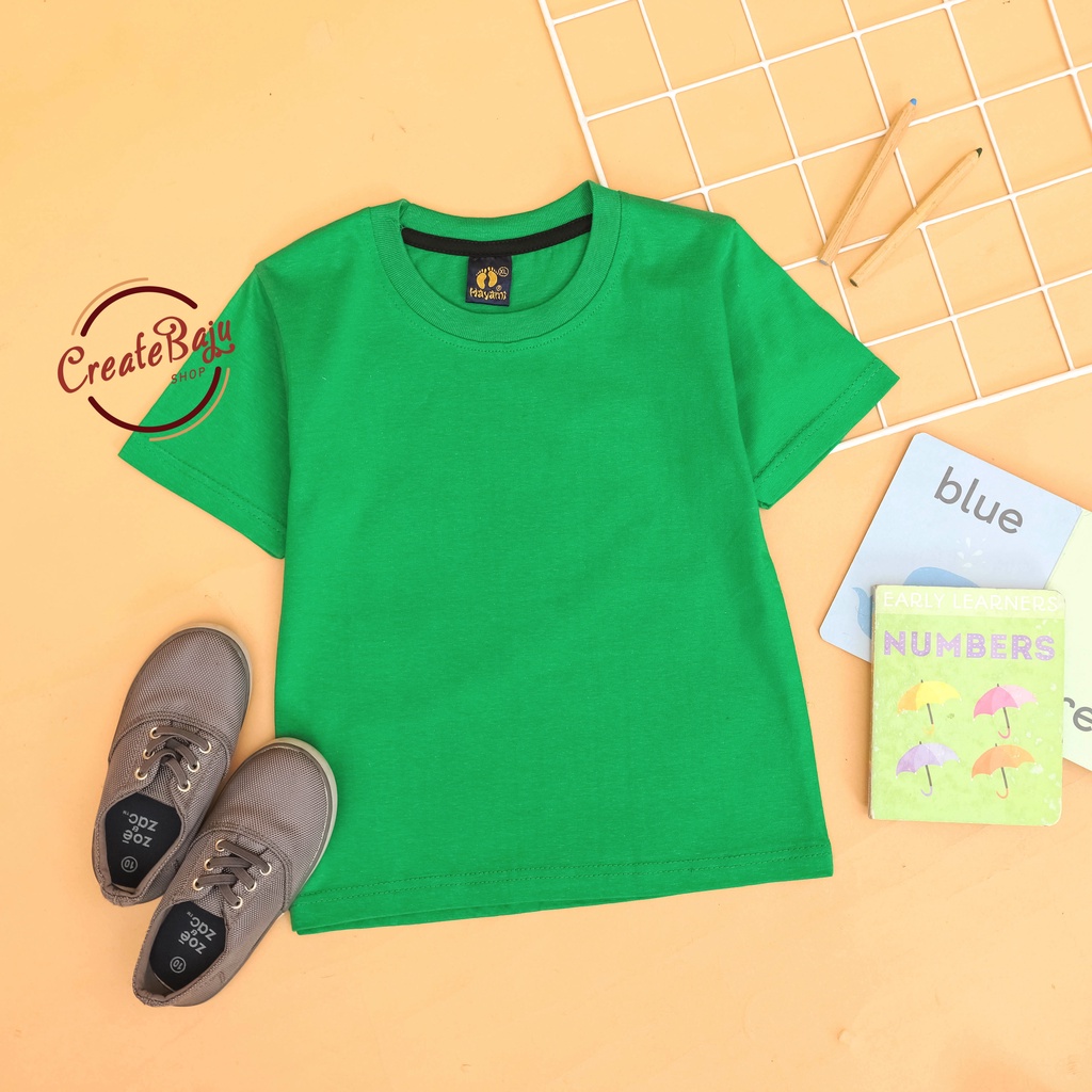 KAOS ANAK POLOS MURAH 1-7 TAHUN HIJAU FUJI BAJU ATASAN ANAK LAKI POLOS BAHAN KATUN LENGAN PENDEK