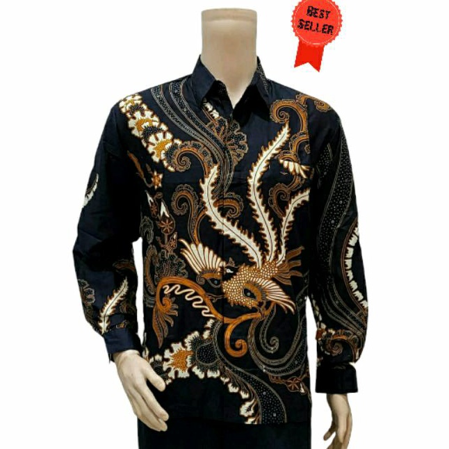 Kemeja Batik Pria Jumbo 4L - 5L Lengan Panjang Big Size XXXXL Seragam Batik JHN