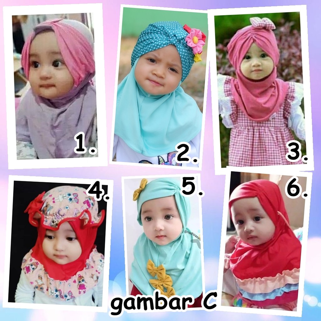 (0-3 tahun) kerudung anak bayi katalog / jilbab bayi / hijab lucu-C